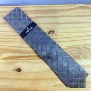 *2/$20* Stafford Grey and Pink Silk Tie NWT